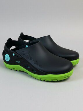 Calzuro black and lime Rebel Clogs, size 7/8, BRAND NEW!